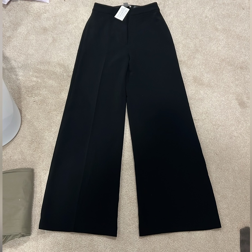 Black wide leg dress pants